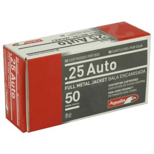 Aguila Ammunition 1E252110 .25 Auto 50 Grain FMJ Brass Case