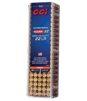 CCI 22 Long Rifle 40 Grain LRN 1235 fps Polymer Coated 100 Rounds