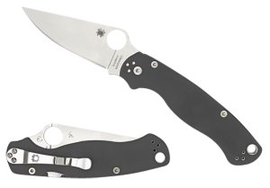 Spyderco C81GPDGY2 Para Military 2 3.47” Folding Plain Satin Maxamet...