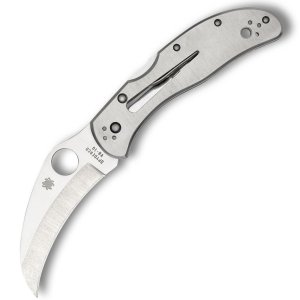 Spyderco Harpy Clipit Folding Knife 2.75in Hawkbill Blade Satin