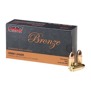 PMC 9G 9MM 124GR FMJ Ammo 50 Rounds