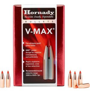 Hornady V-Max 22 Caliber .224 55 Grain Bullets 100 Count Box