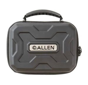 Allen 827 EXO Handgun Case Polymer Black Finish Molded Carry Handle Egg Crate Foam Lockable Zippers 7" x 5.25"