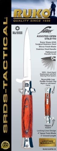Ruko Folder RUK0184PWCS 4 In Spring Assist Pakkawood Handle