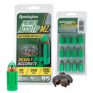 Remington Ammunition R20179 Premier Accutip 50Cal 260Gr Sabot Slug 12 PER
