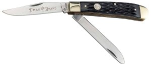 Boker 110824 Trapper 2.0 Clip Point/Spey Plain D2 Steel Blade Black Jigged