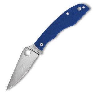 Spyderco Grasshopper Folding Knife 2.3" Satin Plain Edge Blue Handle C13...
