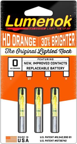 Lumenok Lighted Nock HD Orange Gold Tip 3 pk. Model: GT3