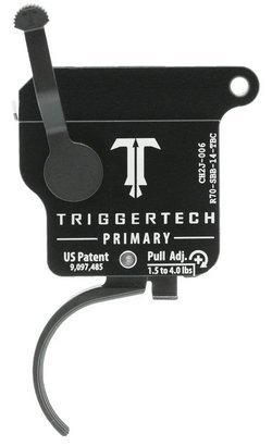 Triggertech R70SBB14TBC Rem 700 Left Black Curved Trigger 1.5-4.0lbs