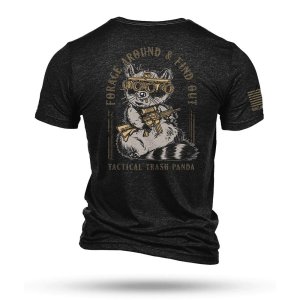Nine Line Apparel Tactical Trash Panda Tri-Blend T-Shirt, Black, L
