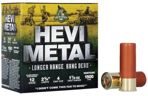 HEVI-Shot HS38704 12 Gauge 2.75" 1 1/8oz 4 Shot 25/Box 1500fps