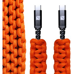 Dark Energy IND-CCC03HIVIS USB-C Cable 36" Orange 96W 480Mbps Paracord