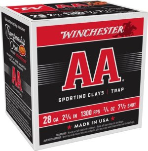 Winchester AA 28GA 3/4oz #7.5 1300FPS 250rd Case