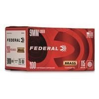 Federal WM51992 9mm Luger 115 Grain FMJ 200 Rounds Brass Case