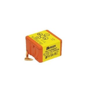 Berger 22309 22 Caliber 52gr Flat Base Bullets 100/Box