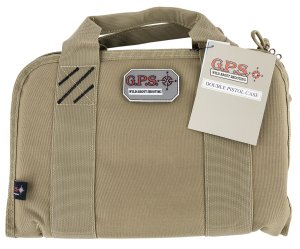 GPS 1308PCT Double Pistol Case Tan Nylon with Visual ID Storage System