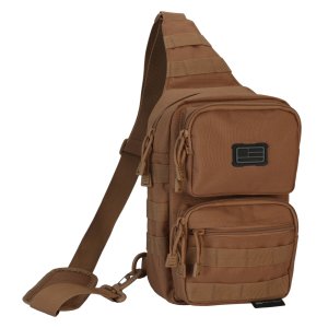 Evolution Outdoor Sling Pack Polyester MOLLE Coyote Adjustable Strap