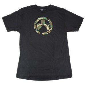 Magpul MAG1225-001-L Woodland Camo Black Cotton/Poly Short-Sleeve L