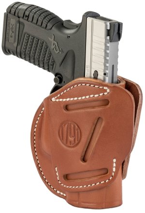 1791 Gunleather 3WH-4-CBR-A 3-Way Holster Brown Size 4 Ambidextrous