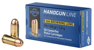 Prvi Partizan PPH9BL 9mm Browning Long 108 Grain FMJ 50 Rounds