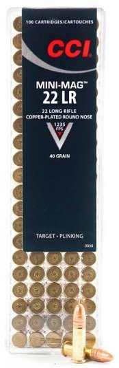 CCI Mini-Mag 22LR 40gr Copper Plated Round Nose 100 Rounds Box