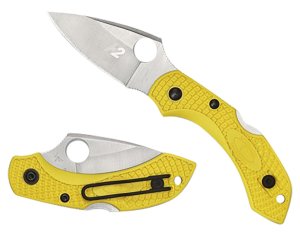 Spyderco C28PYL2 Dragonfly 2 Yellow H-1 Steel Knife