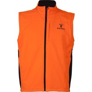 Kings KBZ425-BZ/DS-L Soft Shell Vest Blaze Large, Windproof, Water Resistant
