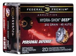 Federal Premium P45HSD1 Hydra-Shok Deep 45 ACP 210gr 20 Rounds