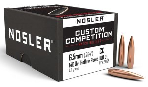 Nosler Custom Competition 6.5mm 140 Grain Hollow Point 100 Count