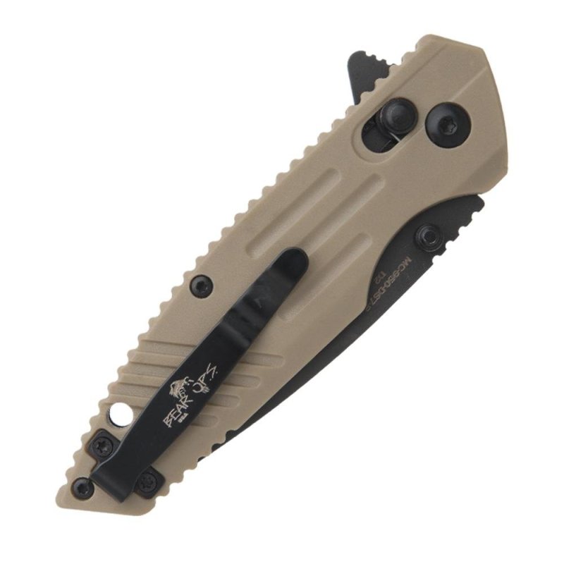 Bear & Son Zytel Slide Lock Folding Knife 2-3/4 Drop Point Desert Sand
