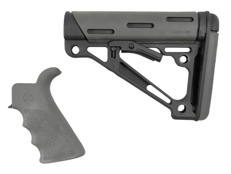 Hogue OverMolded AR-15 Kit Grey w- Grip and Buttstock
