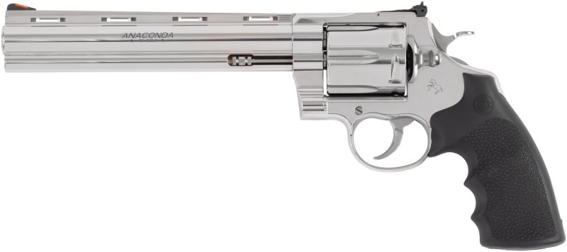 Colt Anaconda 44Mag 8" SS Hogue 6RD Blem - Python Action, Stainless Steel Frame, Adjustable Sights, Smooth Trigger Pull