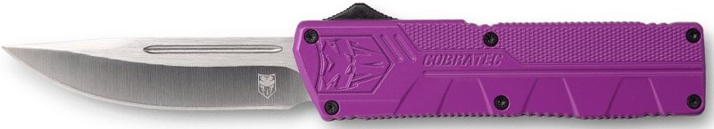 CobraTec PURCTLWDNS 3.25" D2 Steel OTF Knife Purple Aluminum Handle