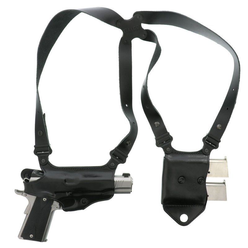 Galco MCII212B Miami Classic II Shoulder Holster Black Leather 1911 Right