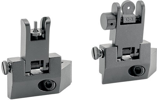 JE Machine TS-PS9B-AL 45 deg Offset Flip-Up Sights, 7075 Aluminum, Black