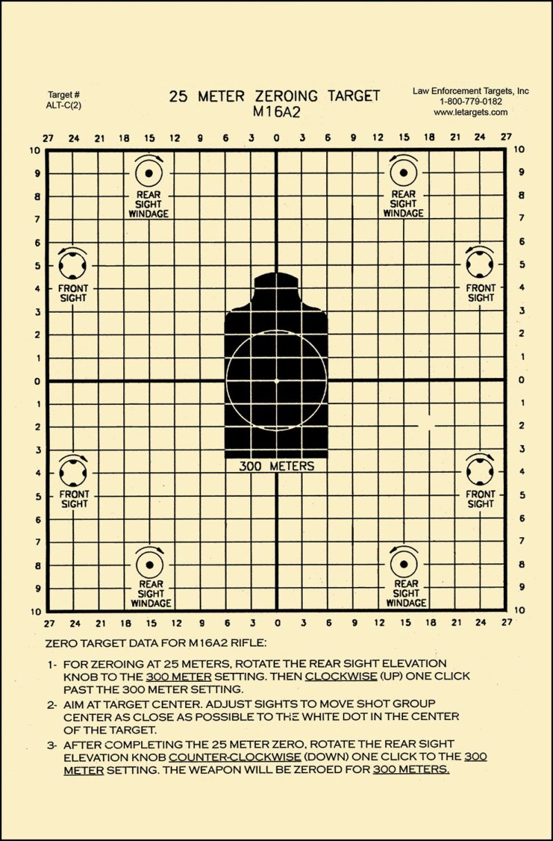 Action Target ALTC2100 25-Meter Zeroing Target 8.75"x11.5" 100 Pack