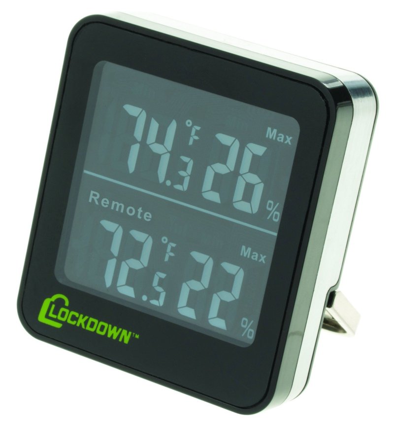 Lockdown AOB 1116792 Wireless Hygrometer Digital Black/Silver Battery Power