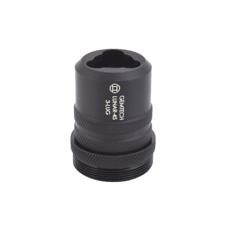 Gemtech 12199 3-Lug Mount for 9mm HK MP5 Suppressor, Black