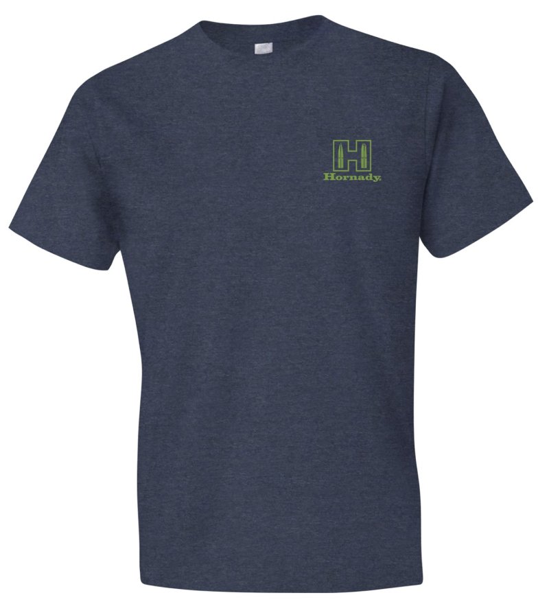 Hornady 30992 T-Shirt Indigo Medium Short Sleeve Logo Stamp