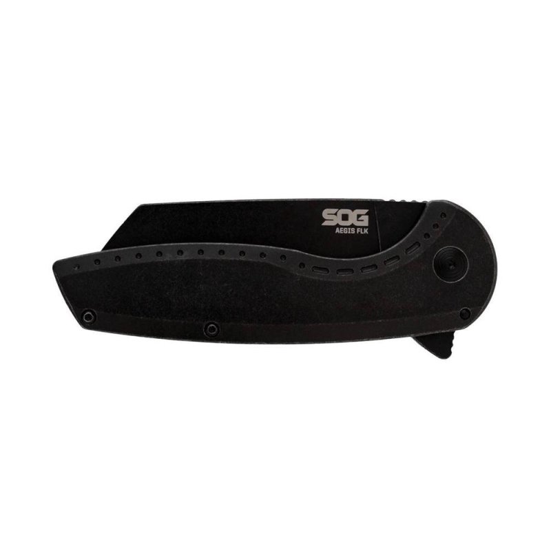 SOG Knives Aegis FLK 2.0 Folding Knife 3-1/4 Wharncliffe Blade Black