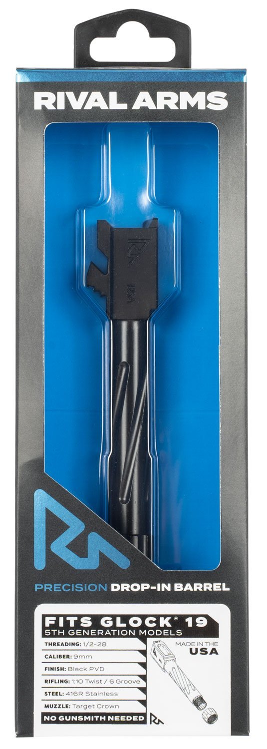 Rival Arms RA20G204A Precision V1 9mm Barrel 4.02" Black PVD Glock 19 Gen5