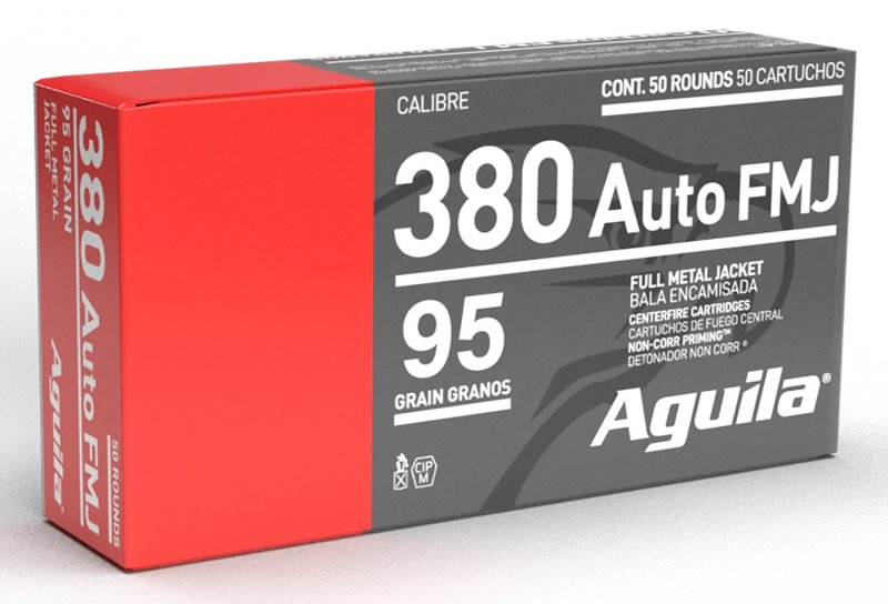 Aguila Handgun Ammunition .380 Auto 95gr FMJ 945 fps 50/ct