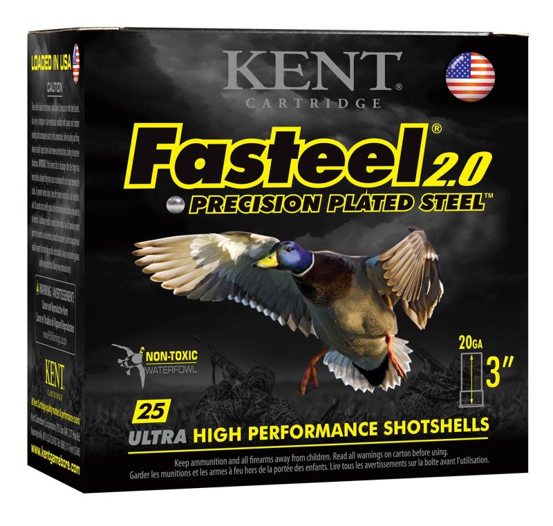 Kent Fasteel 2.0 Precision Plated Steel Load 20 ga. 3 in. 7-8 oz. 2 Shot...