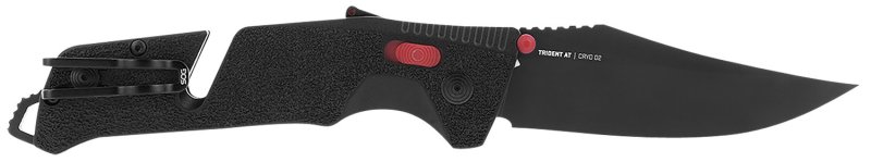 SOG Trident AT SOG11120141 3.70" D2 Steel Folding Knife Black/Red Handle