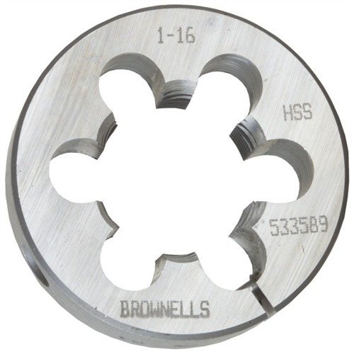 Brownells Barrel/Rcvr Die 2 Dia. 1-16 Tpi for Fn/Fal