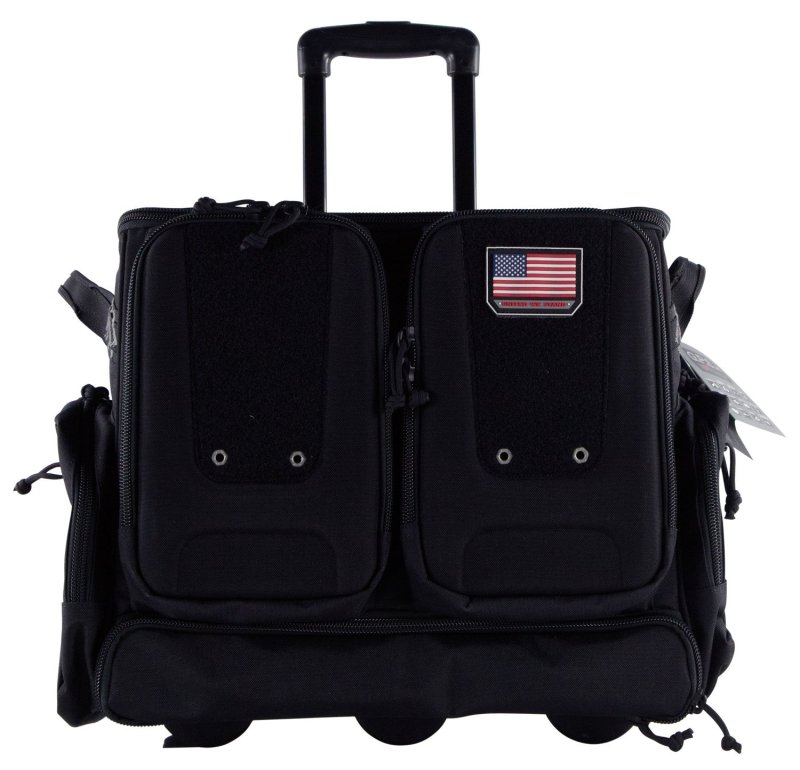 GSM Outdoors GPS T2112ROBB Rolling Range Bag Black 1000D Nylon Holds 10