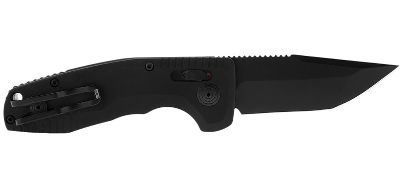 SOG SOG-TAC Auto Compact 2.94 In Plain Tanto Cryo D2 Steel Black