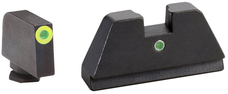 AmeriGlo GL391 Optic Sight Set Glock XL Tall Green Tritium LumiGreen