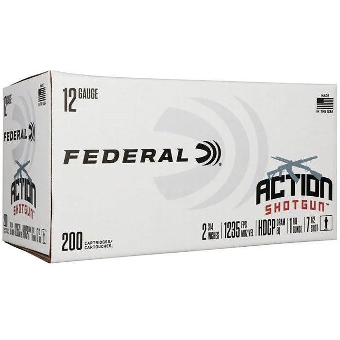 Federal Premium AS12H75 12 Gauge 2-3/4" 1-1/8oz #7.5 1235 FPS 200 Rd