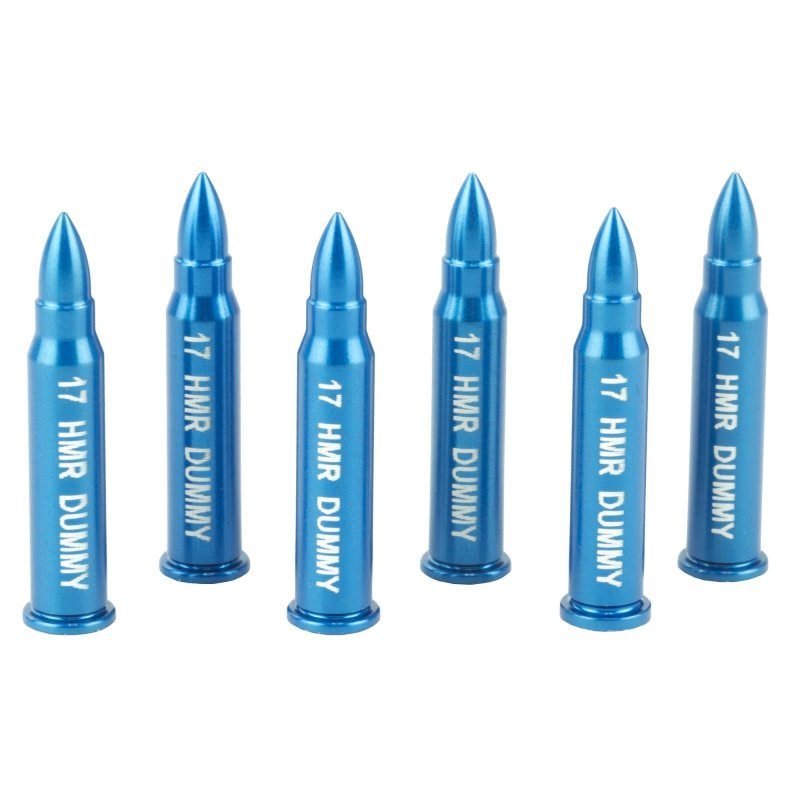 A-Zoom 12202 17 HMR 6 Pack Hard Anodized Aluminum Dummy Rounds